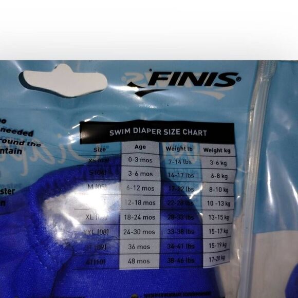 (3) Finis Swim Diaper 6 mo. 15-22lbs. Blue Swimsuit Baby Boy Girl NEW - Picture 4 of 8